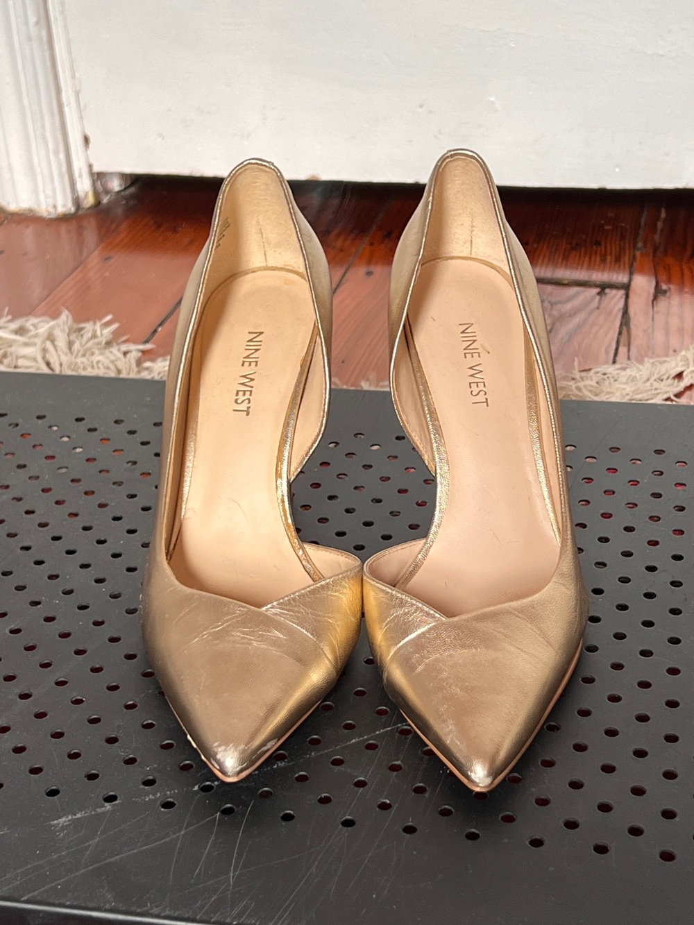 Nine West Metallic Gold Pointed-Toe Pumps